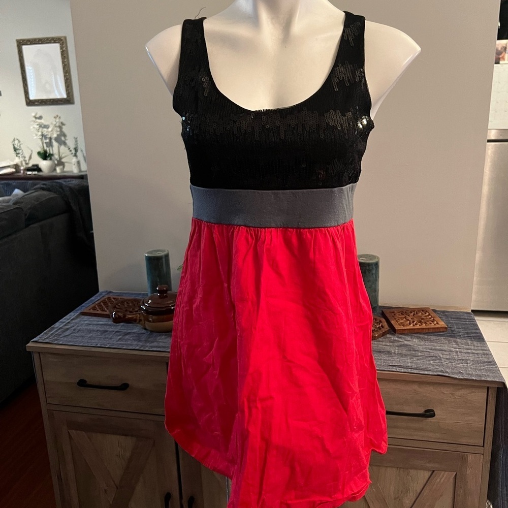 L8ter black and red sequins dress